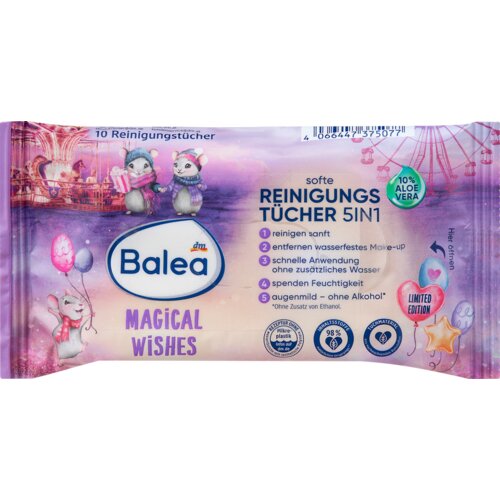 Balea MAGIC VIBES 5IN1 maramice za čišćenje lica - putna ambalaža 10 kom Slike