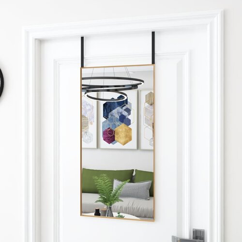 VidaXL Ogledalo za vrata zlatno 40x80 cm od stakla i aluminija Slike
