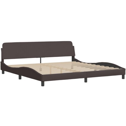 vidaXL Posteljni okvir z vzglavjem temno rjav 200x200 cm blago, (21072771) Cene