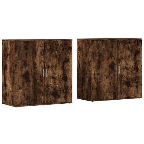 VidaXL Komoda 2 kom boja dimljenog hrasta 79x38x80cm konstruirano drvo Slike