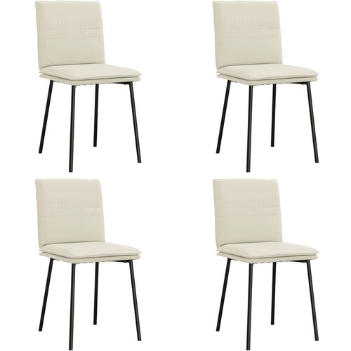 Maison Chic Jedilni stoli - Vzorci stoli 4 kosi krem žamet A781, (22031883) Cene