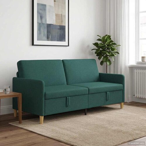 SOFA s pohranom Tamnozelena 192 x 78 x 87 cm Poliester Cijene