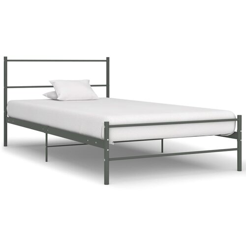 VidaXL Posteljni okvir siv kovinski 100x200 cm, (20606394) Slike