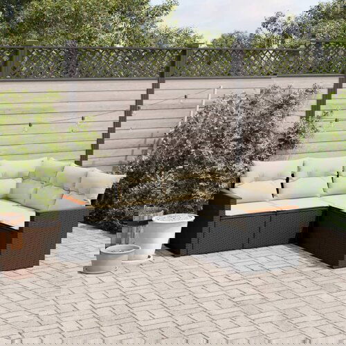  The Living Store Vrtna sedežna garnitura 5-delna z blazinami črn poli ratan - Vrtna Sedežna Garniture, (21478961) Cene