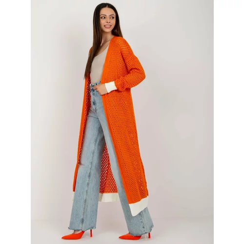Fashion Hunters Orange women's cardigan with wool