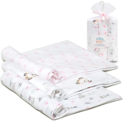 Interbaby Tetra pelene Panda Roza 80x80 - 3 kom Cijene