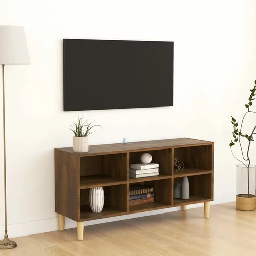 vidaXL TV omarica z lesenimi nogami rjavi hrast 103,5x30x50 cm