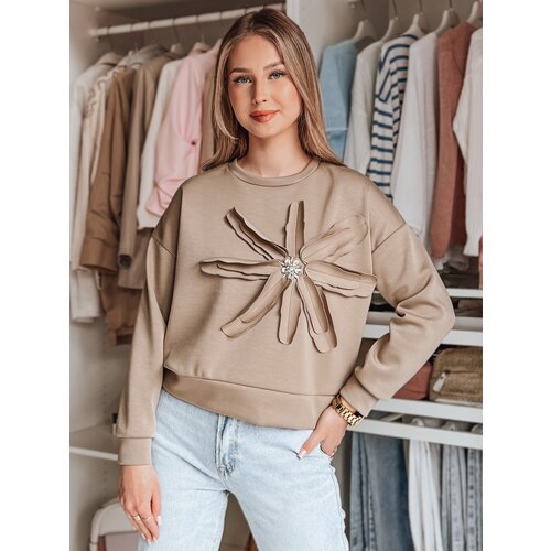 DStreet Bluza damska oversize z kwiatem PETITKA mokka Slike