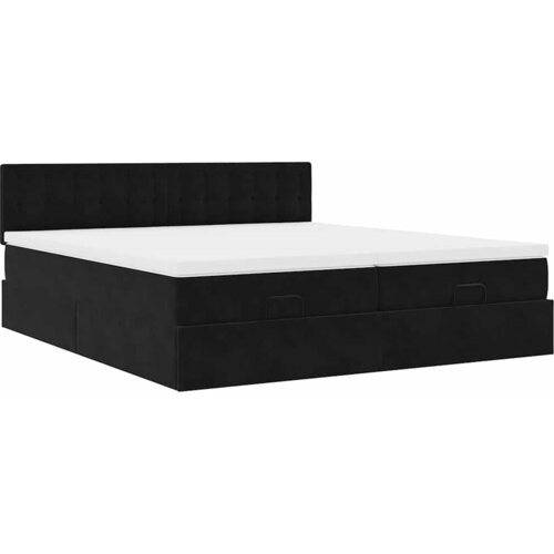VidaXL Otomanski posteljni okvir z vzmetnicami črn 160x200 cm žamet, (21610739) Slike