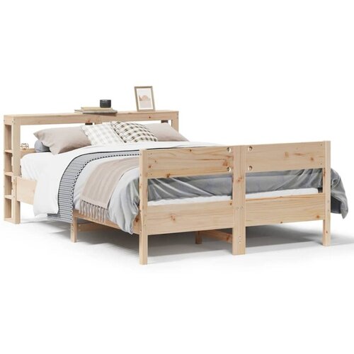 VidaXL Posteljni okvir brez vzmetnice 120x190 cm trdna borovina Slike