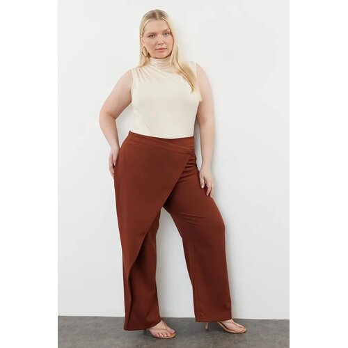 Trendyol Ženske pantalone TBBSS24AR00049, Braon Slike
