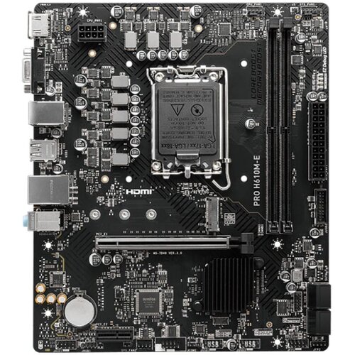 MSI PRO H610M-G LGA 1700 Intel H610 SATA 6Gb/s Micro ATX Motherboard 2x DDR5 PCI-E x16 slot M.2 Intel I219V1Gbps LAN EZ Debug LE Cijene