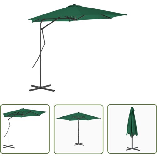  The Living Store Zunanji senčnik z jeklenim drogom 300 cm zelen - Senčnik, (21742332) Cene
