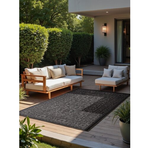 NORTHRUGS Crno-bijeli unutarnji i vanjski tepih 120x170 cm Duet Kona &amp;ndash; Slike