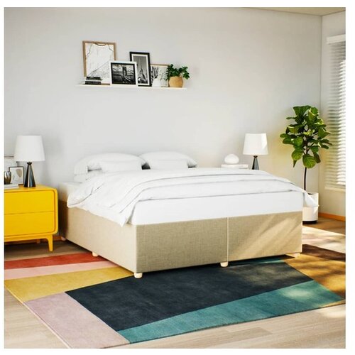 vidaXL Okvir za krevet bez madraca krem 200x200 cm od tkanine Cene