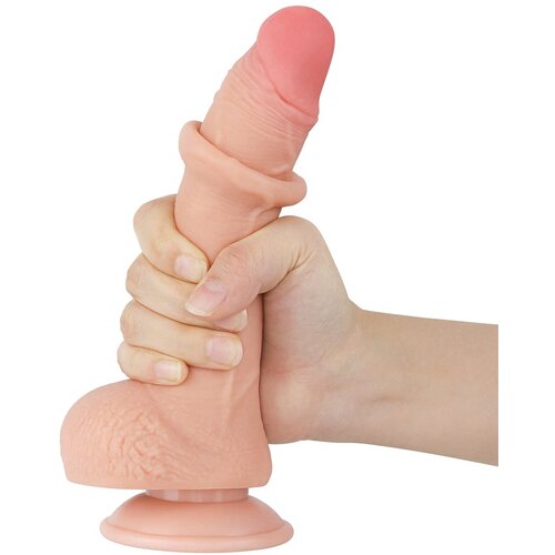 Lovetoy Sliding Skin Dual Layer Dong 7.5&amp;quot; Flesh Slike