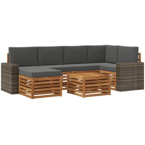  Set vanjskih sofa 7 kom. Prirodna i antracit Poliester Slike