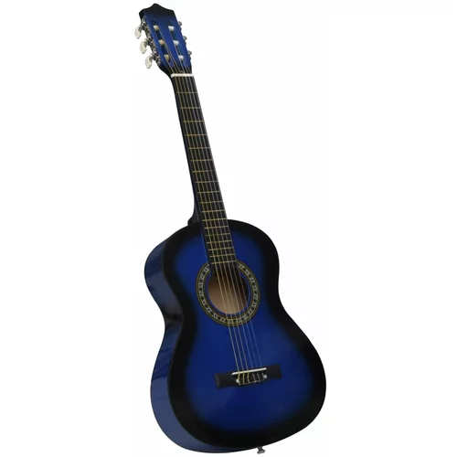 vidaXL Klasična gitara za početnike i djecu plava 1/2 34"