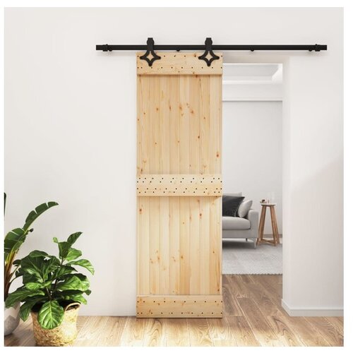 vidaXL Drsna vrata s kompletom vodil 70x210 cm trdna borovin Cene