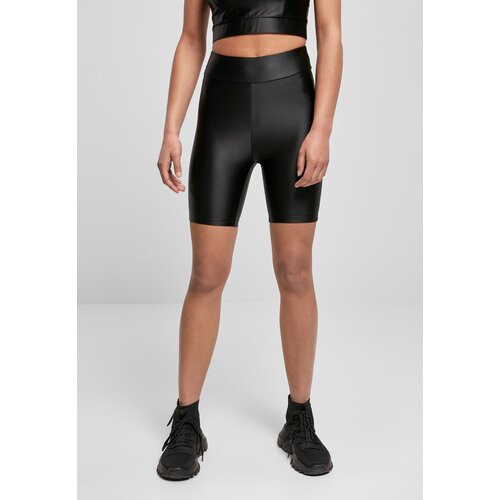 Urban Classics Women&amp;#039;s Shiny Metallic High-Waisted Cycling Shorts Black Slike