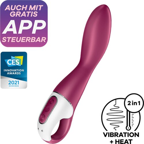 Satisfyer Vibrator Heated Thrill z aplikacijo, rdeč Slike