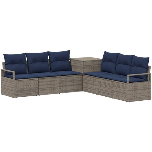  Set sofe 7 kom. Siva i tamnoplava 120 x 62 x 69 cm Slike
