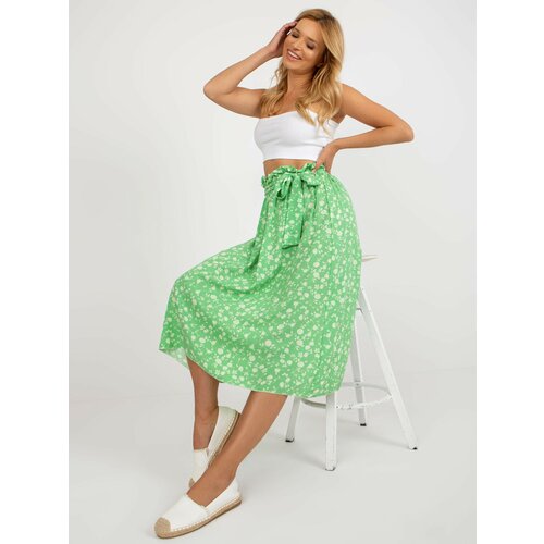 Fashion Hunters Light green flowing midi skirt by RUE PARIS Slike