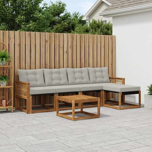  Set vanjskih sofa 6 kom. Prirodna i svjetlosiva Cene