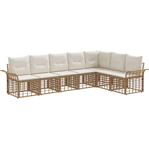  Set vanjskih sofa 7 pcs Prirodna i krema bijela Poliester Cijene