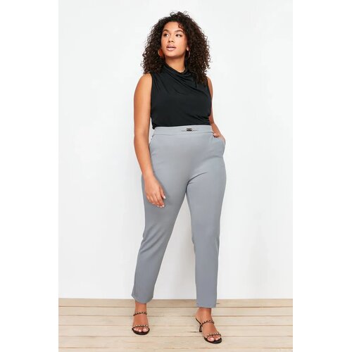 Trendyol Ženske pantalone TBBSS24AR00023, Sive Cene