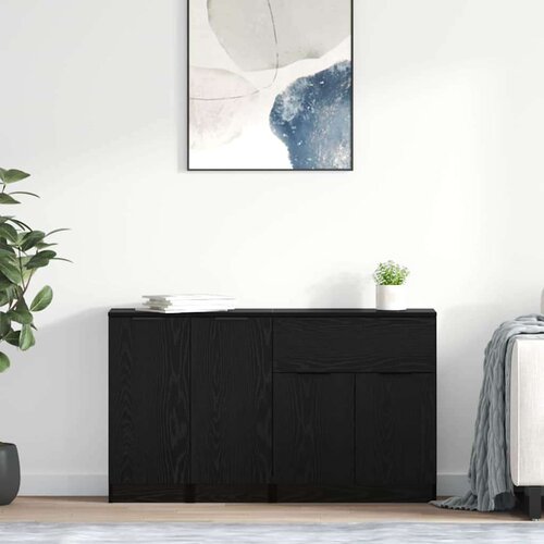 Komode 3 pcs Crni hrast 69 5 x 34 x 180 cm Konstruirano drvo Cijene