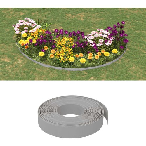 VidaXL Vrtne ivice 2 kom sive 10 m 10 cm od polietilena Slike