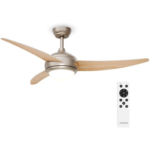 Klarstein El Paso stropni ventilator sa svjetlom | 132 cm | 35 W | Tihi rad | Drvo Cene