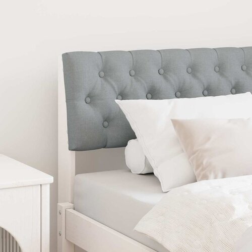 vidaXL Tapecirano vzglavje Svetlo siva 90 cm Masivno borovo les Cene