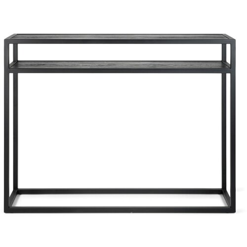 Spinder Design Črna stranska mizica s hrastovo mizno plo&amp;scaron;čo 30x120 cm Dani&amp;euml;l &amp;ndash; Slike