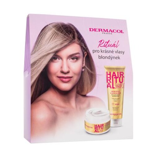 Dermacol Hair Ritual Super Blonde set: šampon Hair Ritual Grow Effect & Super Blonde 250 ml + maska za lase Hair Ritual Super Blonde & Intensive Care 200 ml za ženske Cene