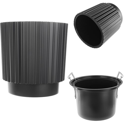 KADAX cvetlični lonec 40 cm pokrov z vložkom črn plastični cvetlični lonec, (5000352777) Cene