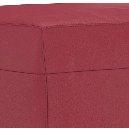  3-dijelni set sofa s jastucima boja vina od umjetne kože Slike