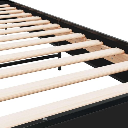 VidaXL okvir za krevet crni 100x200 cm konstruirano drvo i metal Slike