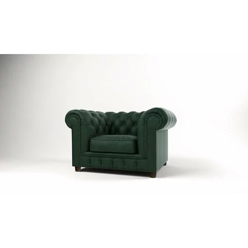 Ropez Temno zelen žameten fotelj Cambridge – Ropez