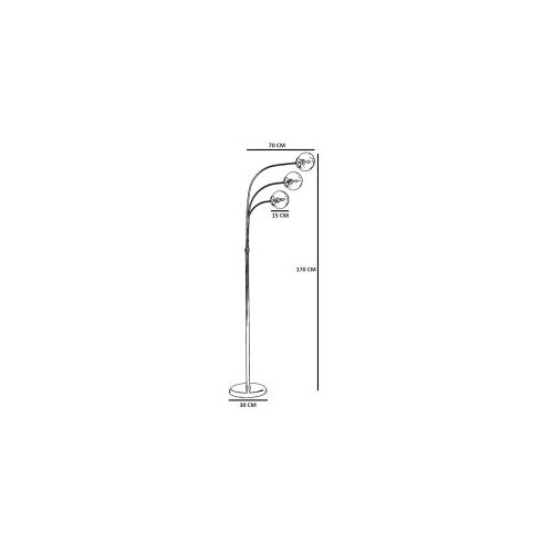 Opviq Podna lampa Badi 3, 170 cm, E27, Zlatna boja Slike