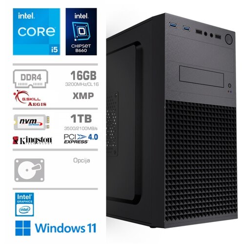 MEGA Računalnik MT S4 i5-13400/Intel 730/16GB/1TB-4.0/450W/Win11Pro, (20575884) Slike