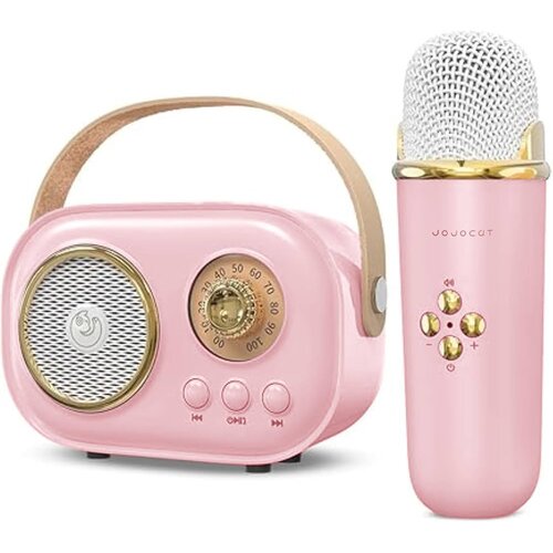 JOJOCUT Mini karaoke radio zvučnik sa mikrofonom C20 rozi Slike