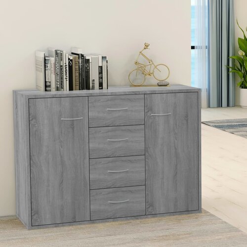 vidaXL Komoda siva sonoma 88x30x65 cm inženirski les Cene