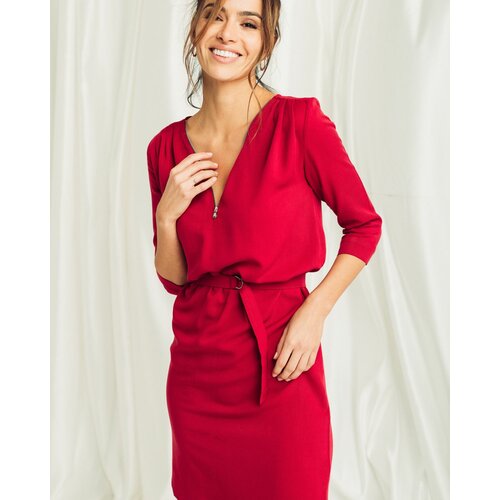 Legendww ženska jednobojna crvena haljina 5704-9787-40 Slike