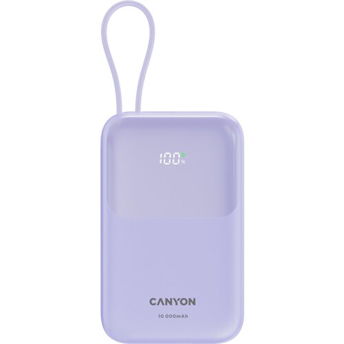 Canyon power bank OnPower 101 built-in cable 10000 mAh PD22.5W Purple Cijene