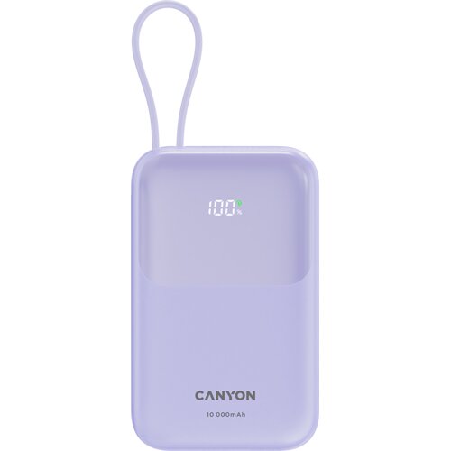 Canyon power bank OnPower 101 built-in cable 10000 mAh PD22.5W Purple Cijene