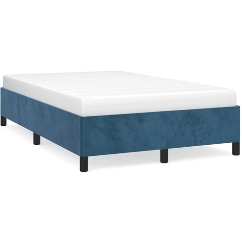 Maison Chic Posteljni okvir - Dvoposteljna postelja - Zakonska postelja brez vzmetnico temno modra 120x190 cm žamet-J13645, (21762961) Cene
