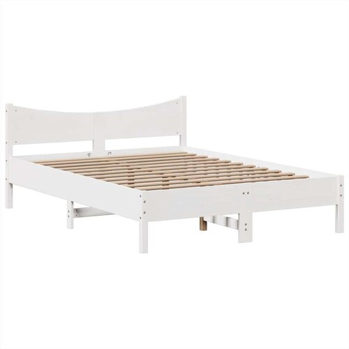 vidaXL Posteljni okvir brez vzmetnice bel 140x200 cm trdna borovina Cene