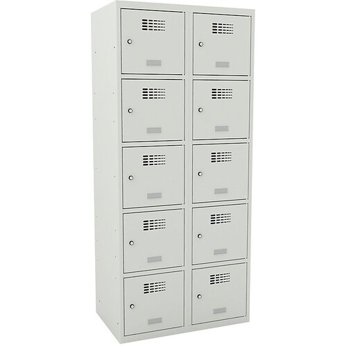  omara s predelki z zaklepanjem, vxšxg 1800 x 800 x 500 mm, s podnožjem, svetlo siva vrata Cene